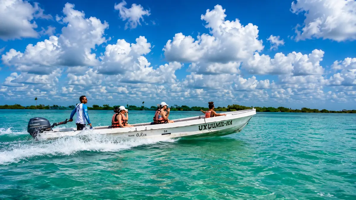 Boat excursion across the lagoon